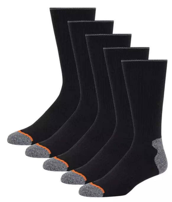 Weatherproof Vintage Men's Outdoor Crew Sock Black, 5-pair
