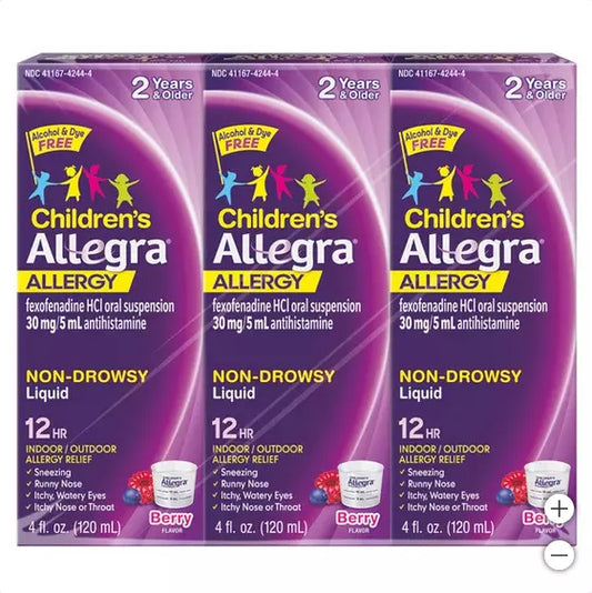 Allegra Children's Allergy Medicine 12-Hour Non-Drowsy Mixed Berry, 12 Fluid Ounces