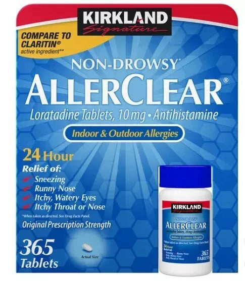 Kirkland Signature Non-Drowsy AllerClear Antihistamine 10 mg., 365 Tablets